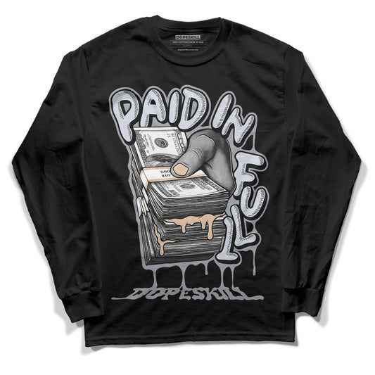 Jordan 4 Retro Frozen Moments DopeSkill Long Sleeve T-Shirt Paid In Full Graphic Streetwear - Black 