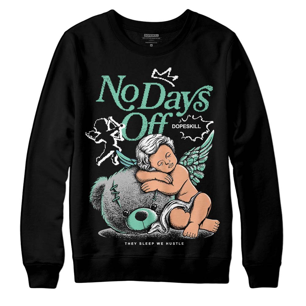 Jordan 3 "Green Glow" DopeSkill Sweatshirt New No Days Off Graphic Streetwear - Black