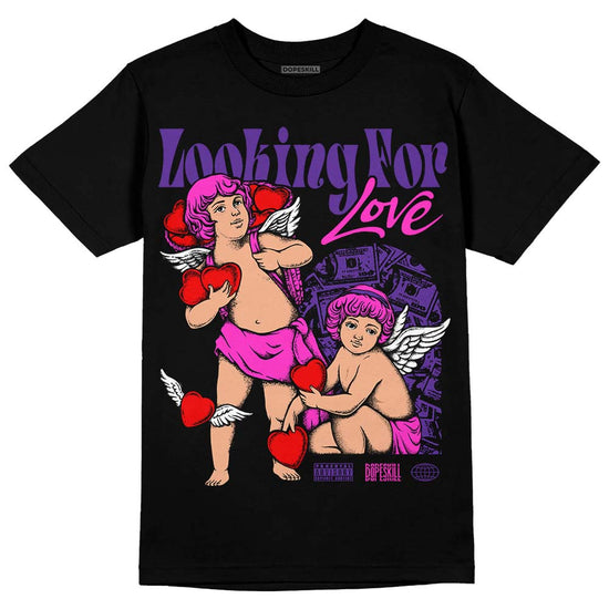 PURPLE Sneakers DopeSkill T-Shirt Looking For Love Graphic Streetwear - Black