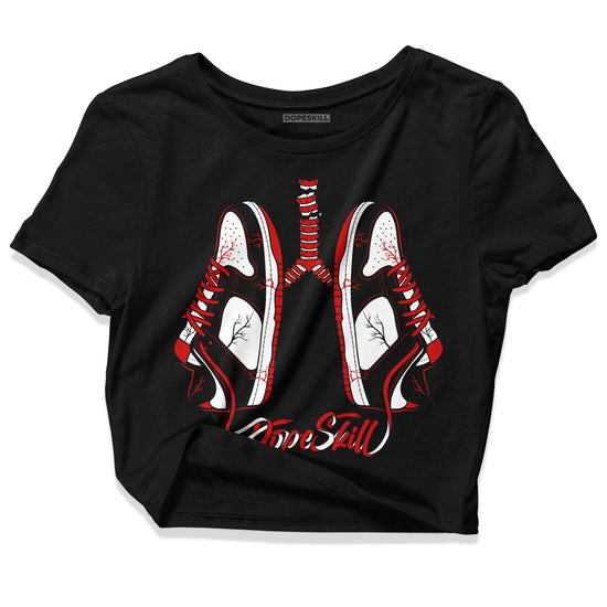 Jordan 1 Retro Low "Black Toe" DopeSkill Women's Crop Top Breathe Graphic Streetwear - Black