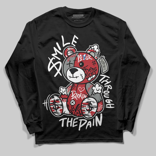 Jordan 8 Retro Bugs Bunny (2025) DopeSkill Long Sleeve T-Shirt Smile Through The Pain Graphic Streetwear - Black