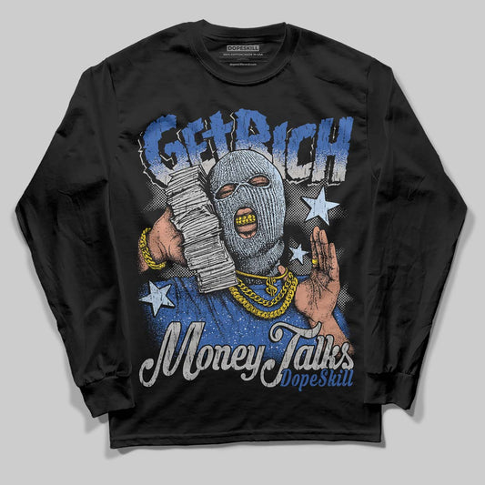 Awake NY x Jordan 5 Retro 'Black Racer Blue' DopeSkill Long Sleeve T-Shirt Get Rich Graphic Streetwear - Black