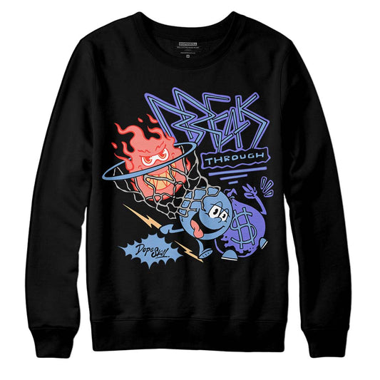 University Blue Sneakers DopeSkill Sweatshirt Break Through Graphic Streetwear - black