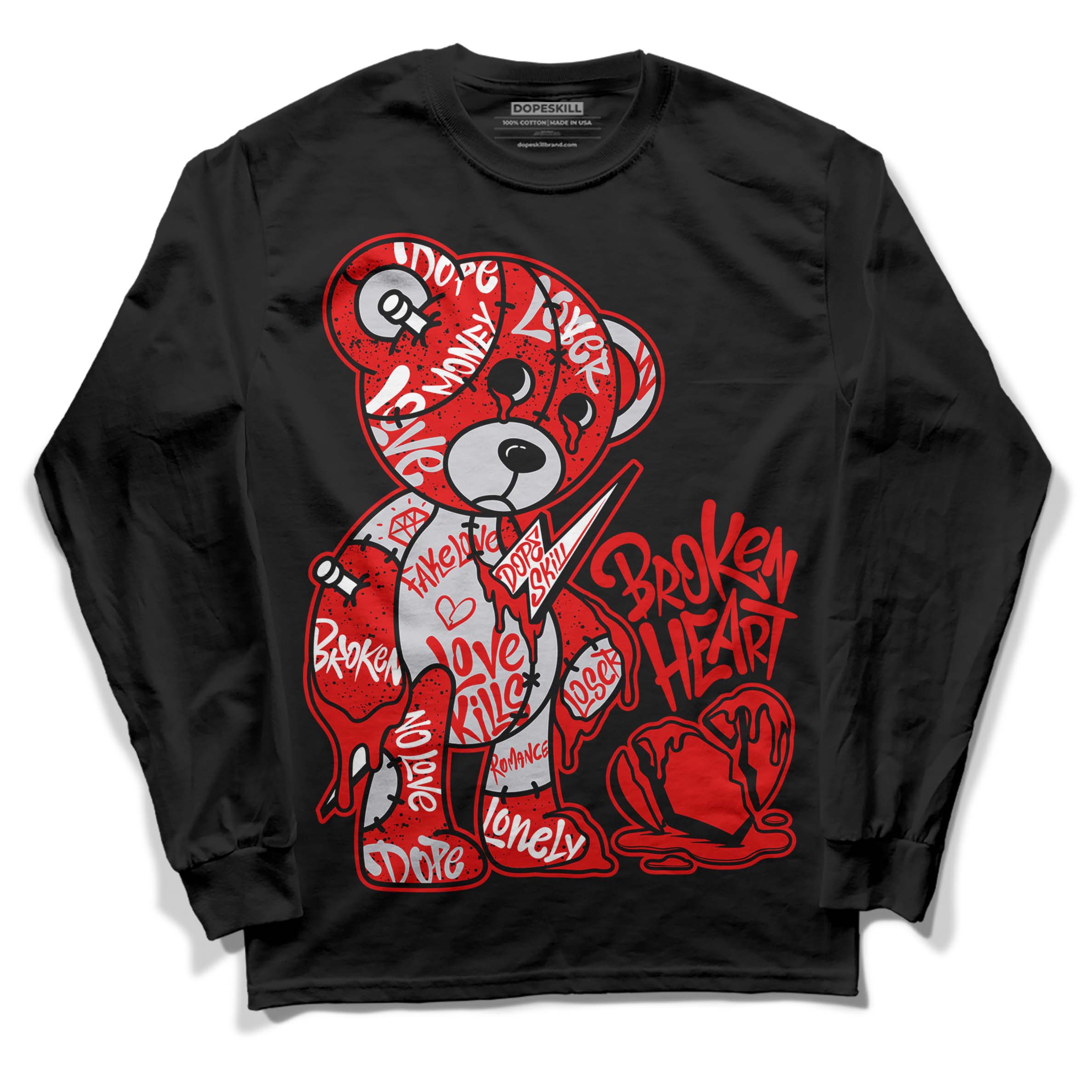 Red Cement 4S DopeSkill Long Sleeve T-Shirt Broken Heart Red Cement 4S DopeSkill Long Sleeve T-Shirt Broken Heart