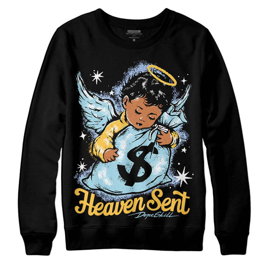 Jordan 13 “Blue Grey” DopeSkill Sweatshirt Heaven Sent Graphic Streetwear - Black