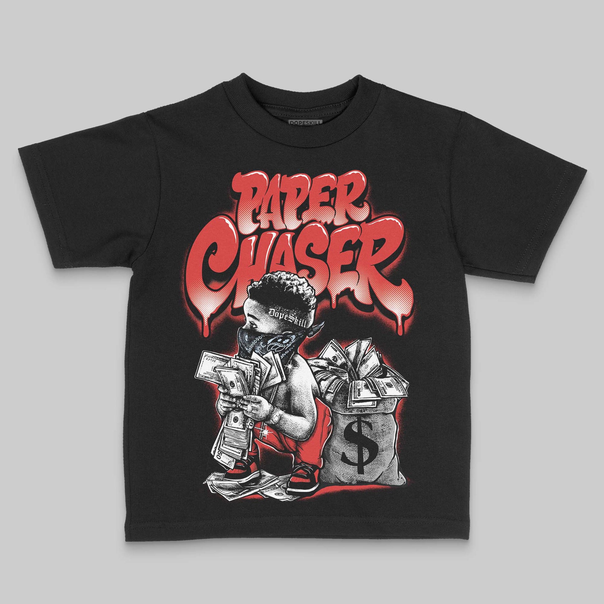 Jordan 6 “Reverse Infrared” DopeSkill Toddler Kids T-shirt Paper Chaser Boy Graphic Streetwear - Black
