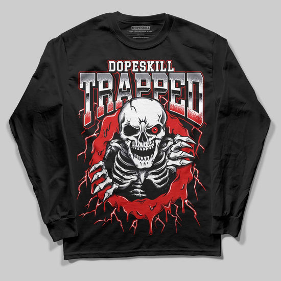 Jordan 9 Retro Gym Red DopeSkill Long Sleeve T-Shirt Trapped Halloween Graphic Streetwear - black