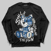 Jordan 1 Low OG “Storm Blue” DopeSkill Long Sleeve T-Shirt Smile Through The Pain Graphic Streetwear - Black