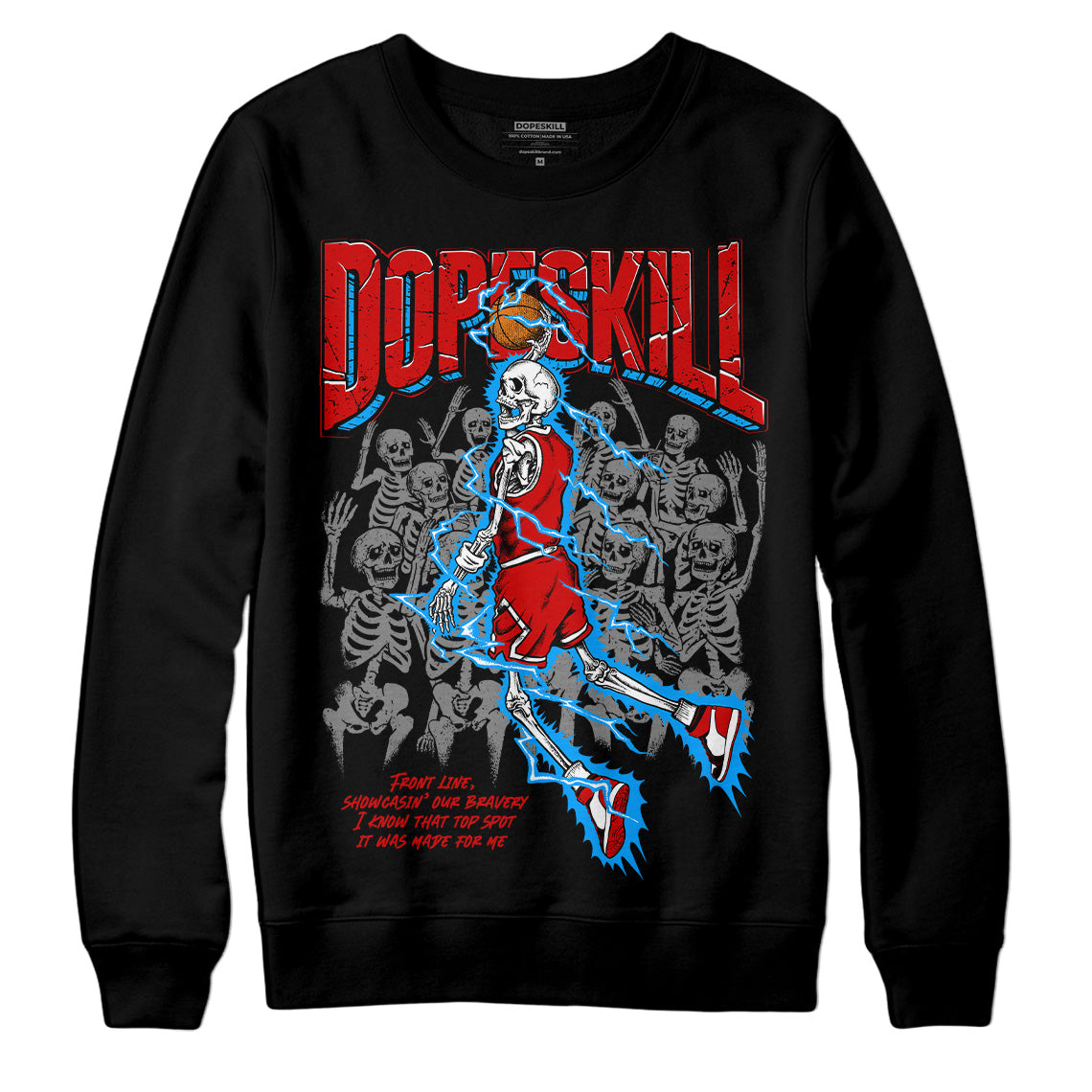 Jordan 1 Retro Low "Black Toe" DopeSkill Sweatshirt Thunder Dunk Graphic Streetwear - Black