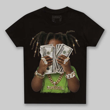 Neon Green Sneakers DopeSkill Toddler Kids T-shirt Rich Youth Graphic Streetwear  - Black