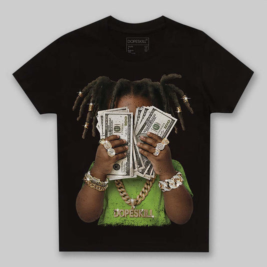 Neon Green Sneakers DopeSkill Toddler Kids T-shirt Rich Youth Graphic Streetwear  - Black