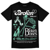 Jordan 1 High OG Green Glow DopeSkill T-Shirt Broken Bones Graphic Streetwear - Black