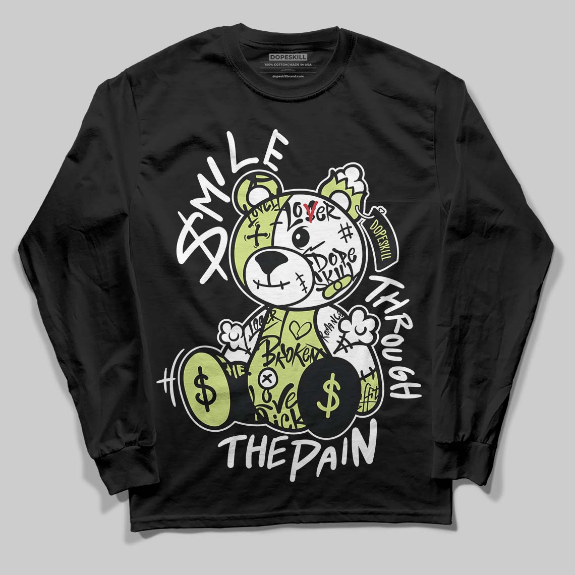 Jordan 11 “Inner Beast” DopeSkill Long Sleeve T-Shirt Smile Through The Pain Graphic Streetwear - Black