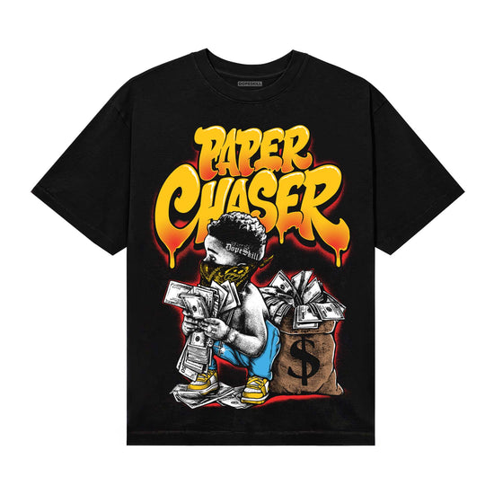 Yellow Sneakers DopeSkill T-Shirt Paper Chaser Boy Graphic Streetwear - Black