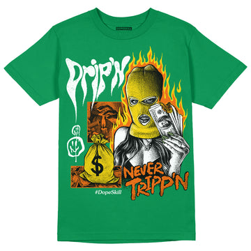 Green Sneakers DopeSkill Green T-shirt Drip'n Never Tripp'n Graphic Streetwear 