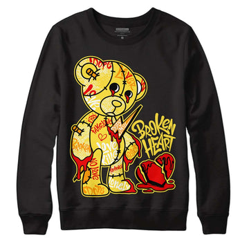 Jordan 11 Low 'Yellow Snakeskin' DopeSkill Sweatshirt Broken Heart Graphic Streetwear - Black