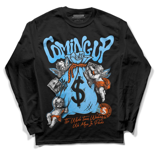 Dunk Low Futura University Blue DopeSkill Long Sleeve T-Shirt Money Bag Coming Up Graphic Streetwear - Black