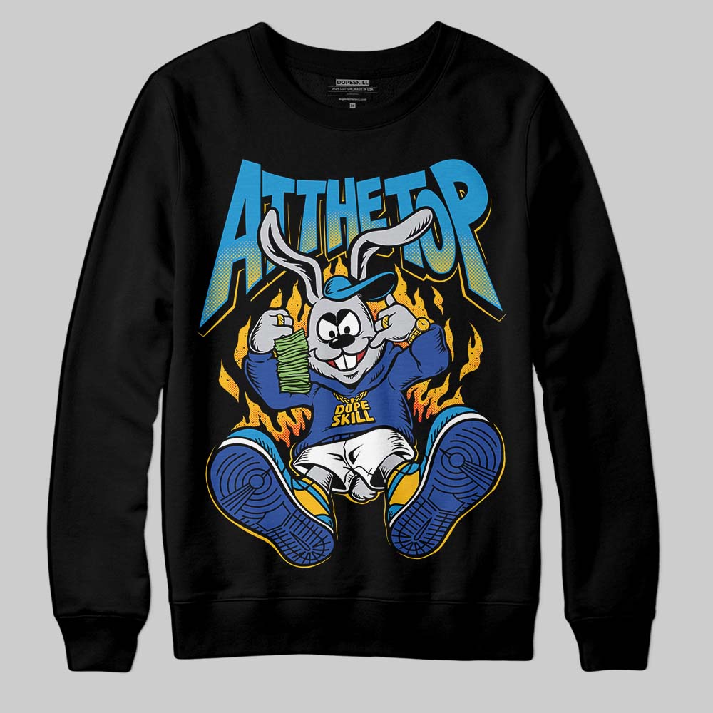 Royal Blue Sneakers DopeSkill Sweatshirt At The Top Graphic Streetwear - Black