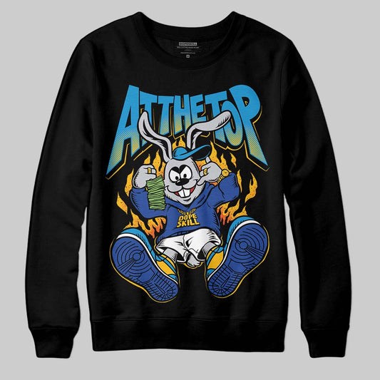 Royal Blue Sneakers DopeSkill Sweatshirt At The Top Graphic Streetwear - Black