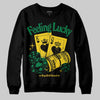 Green Sneakers DopeSkill Sweatshirt Feeling Lucky Graphic Streetwear - Black