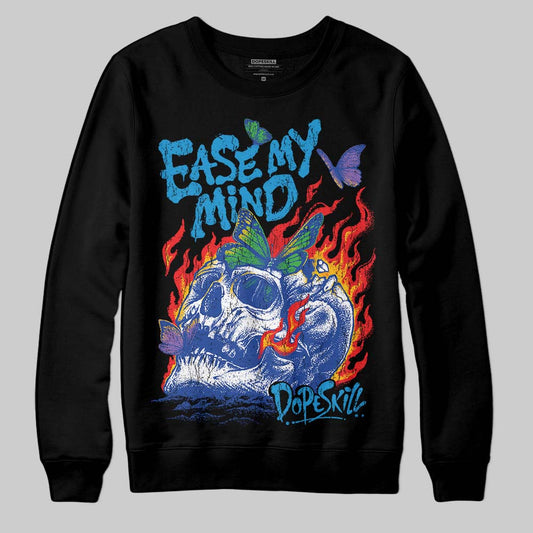 Royal Blue Sneakers DopeSkill Sweatshirt Ease My Mind Graphic Streetwear - black