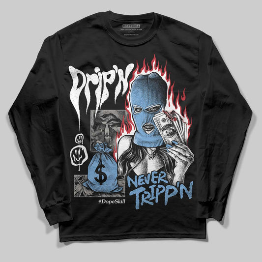 Jordan 12 Retro 'Melo' DopeSkill Long Sleeve T-Shirt Drip'n Never Tripp'n Graphic Streetwear - Black