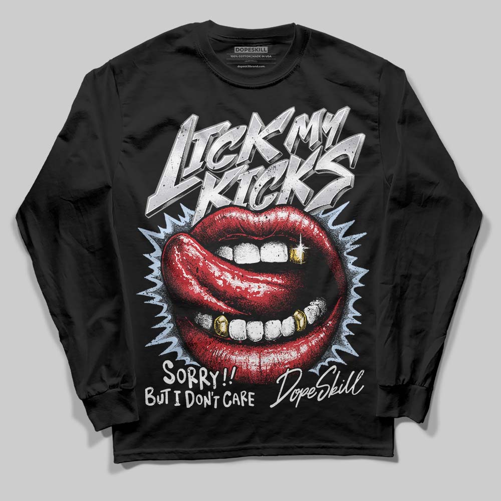 Jordan 5 Retro OG Black Metallic Reimagined DopeSkill Long Sleeve T-Shirt Lick My Kicks Graphic Streetwear - Black