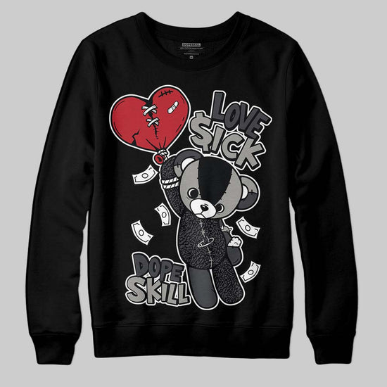 Jordan 3 Retro Black Cat DopeSkill Sweatshirt Love Sick Graphic Streetwear - Black