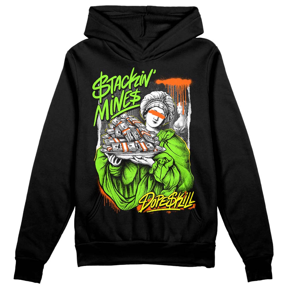 Neon Green Sneakers DopeSkill Hoodie Sweatshirt Stackin Mines Graphic Streetwear - Black