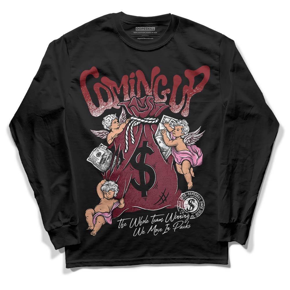 Jordan 1 Retro High OG “Team Red” DopeSkill Long Sleeve T-Shirt Money Bag Coming Up Graphic Streetwear - Black