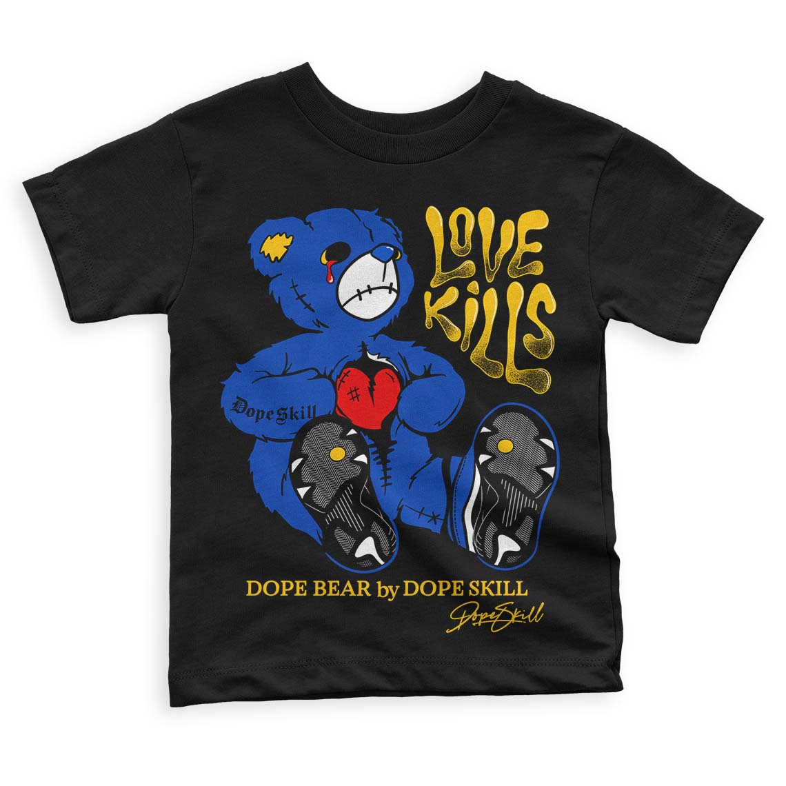 Jordan 14 “Laney” DopeSkill Toddler Kids T-shirt Love Kills Graphic Streetwear - Black