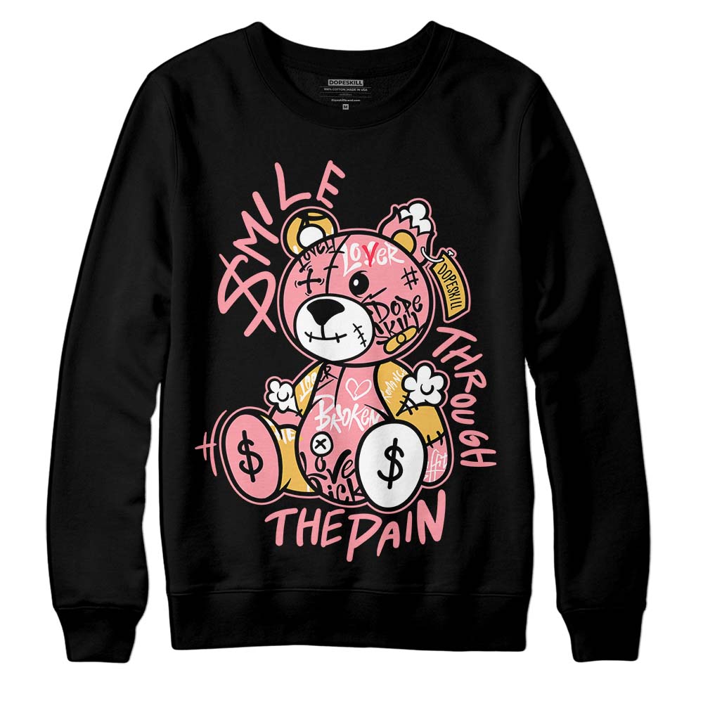 Jordan 3 GS “Red Stardust” DopeSkill Sweatshirt Smile Through The Pain Graphic Streetwear - Black