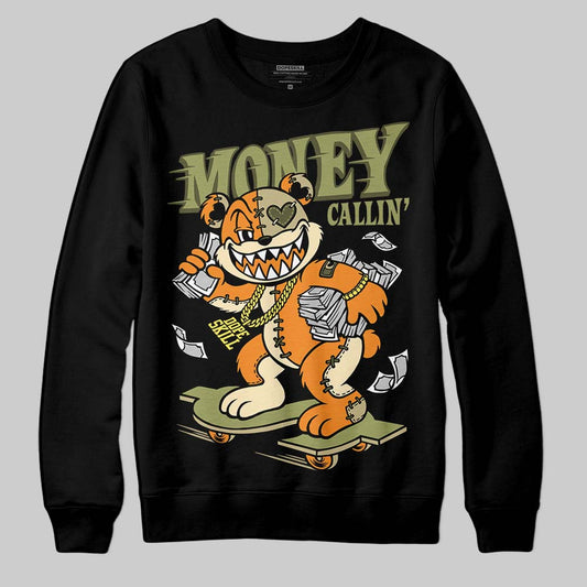 Olive Sneakers DopeSkill Sweatshirt Money Callin' Graphic Streetwear - Black