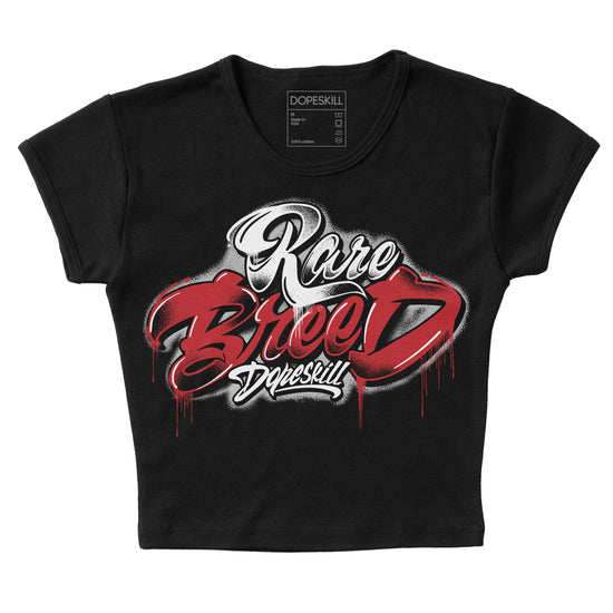 Jordan 12 “Red Taxi” DopeSkill Women's Crop Top Rare Breed Type Graphic Streetwear - Black