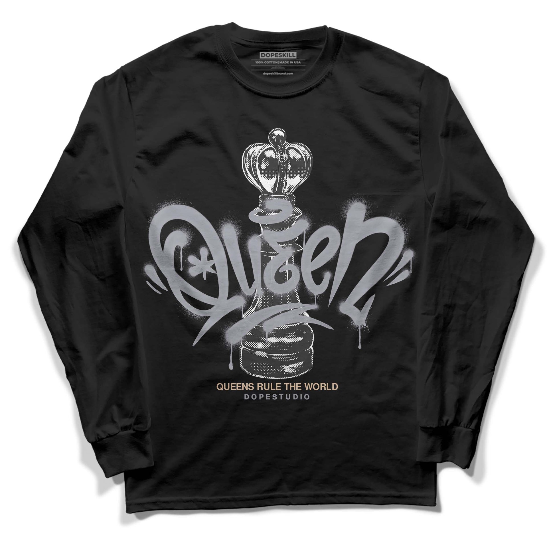 Jordan 4 Retro Frozen Moments DopeSkill Long Sleeve T-Shirt Queen Chess  Graphic Streetwear - Black 