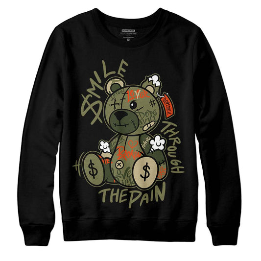 Olive Sneakers DopeSkill Sweatshirt Smile Through The Pain Graphic Streetwear - Black