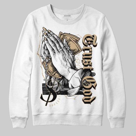 TAN Sneakers DopeSkill Sweatshirt Trust God Graphic Streetwear - White 