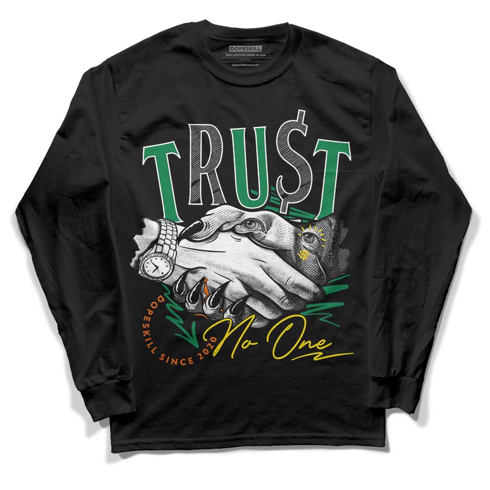 Green Sneakers DopeSkill Long Sleeve T-Shirt Trust No One Graphic Streetwear - Black