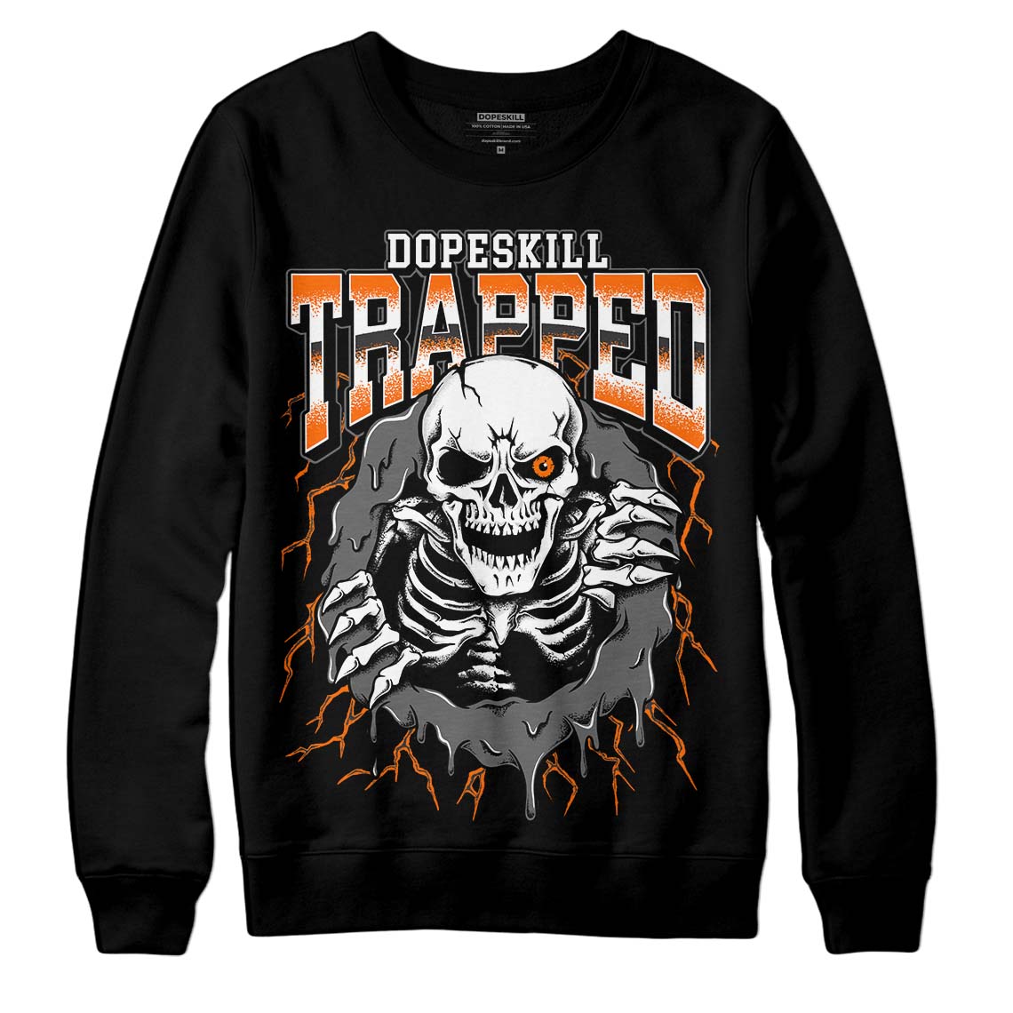 Jordan 3 Retro 'Fear Pack' DopeSkill Sweatshirt Trapped Halloween Graphic Streetwear - Black