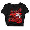 Jordan 1 Retro High OG "Satin Bred" DopeSkill Women's Crop Top LOVE Graphic Streetwear - Black