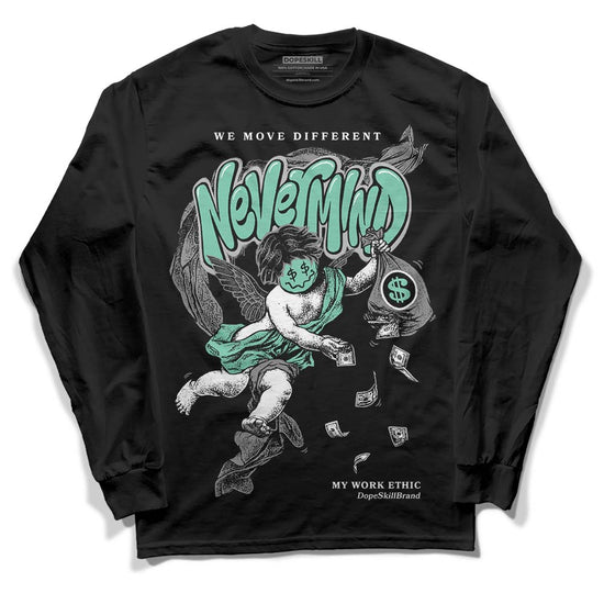 Jordan 3 "Green Glow" DopeSkill Long Sleeve T-Shirt Nevermind Graphic Streetwear - Black