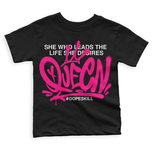 Jordan 1 Low GS “Fierce Pink” Dopeskill Toddler Kids T-shirt Queen Graphic Streetwear - Black