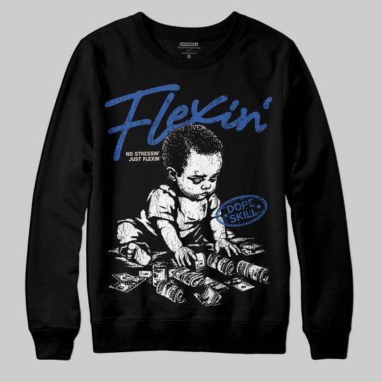 Jordan 1 Low Travis Scott x Fragment DopeSkill Sweatshirt Flexin' Graphic Streetwear - Black