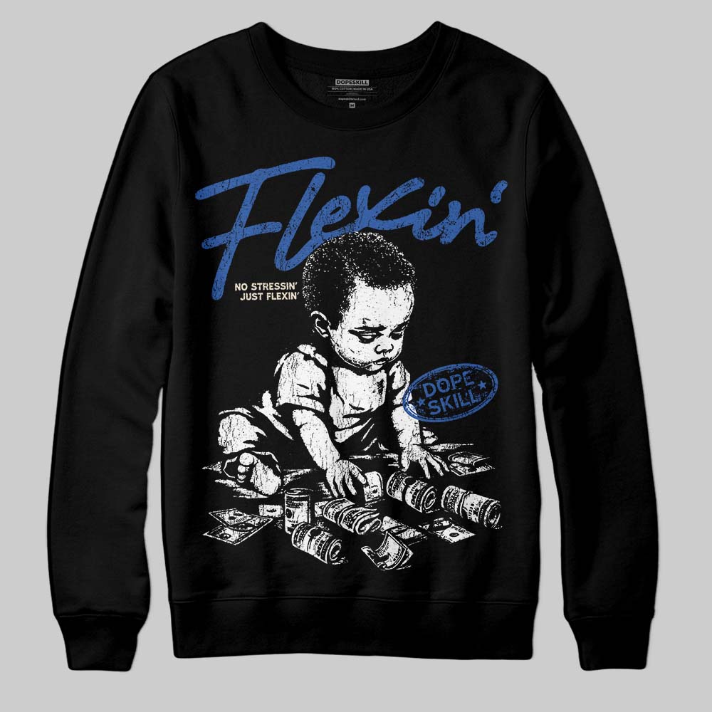 Jordan 1 Low Travis Scott x Fragment DopeSkill Sweatshirt Flexin' Graphic Streetwear - Black