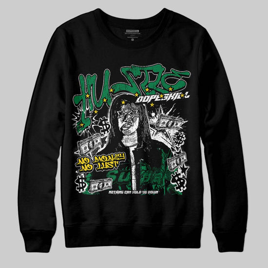 Green Sneakers DopeSkill Sweatshirt No Money No Lust Graphic Streetwear - Black