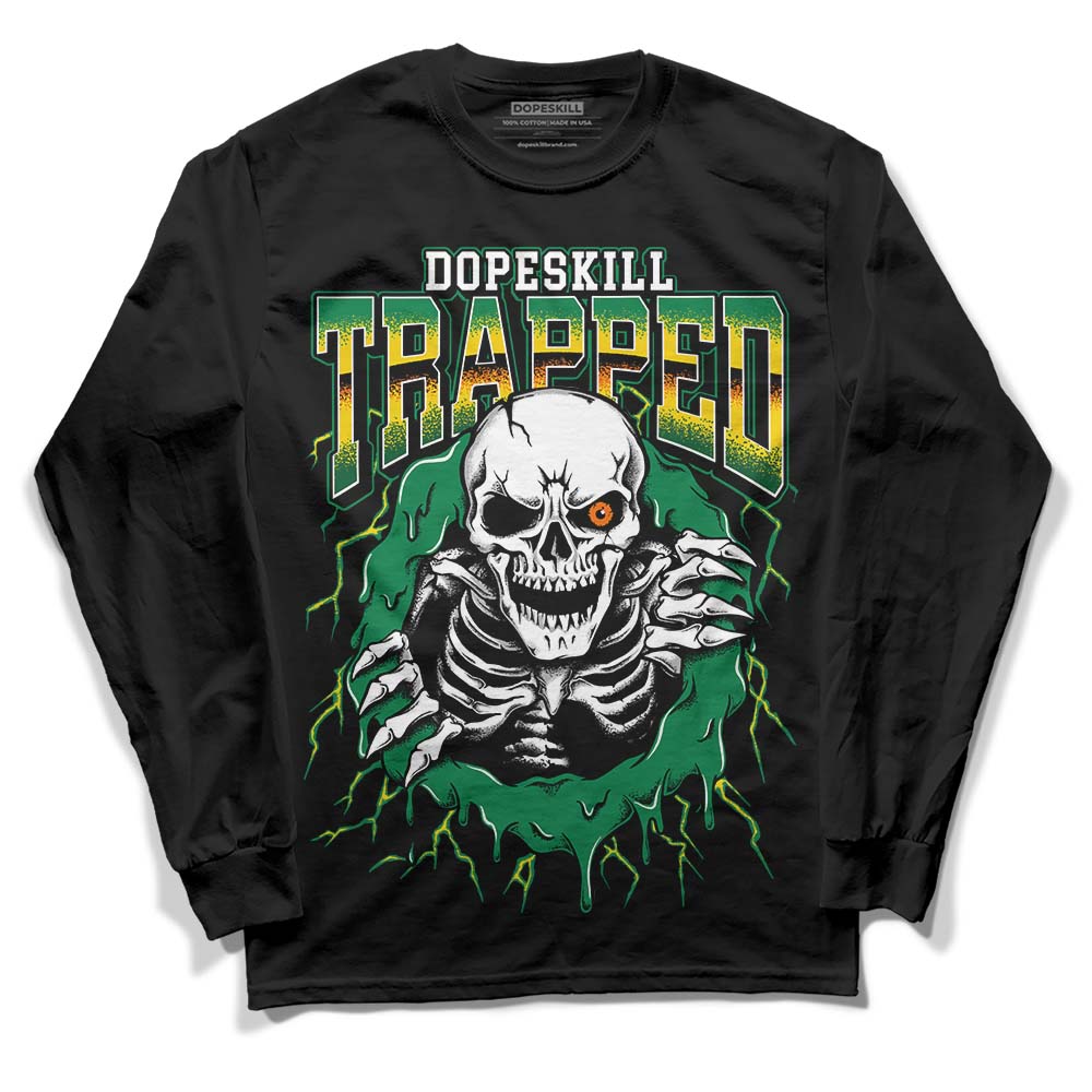 Green Sneakers DopeSkill Long Sleeve T-Shirt Trapped Halloween Graphic Streetwear - Black 