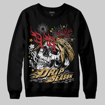 Jordan 12 Retro 'Taxi' 2025 DopeSkill Sweatshirt Drip Season Graphic Streetwear - Black