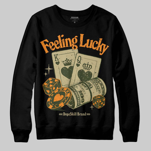 Olive Sneakers DopeSkill Sweatshirt Feeling Lucky Graphic Streetwear - black