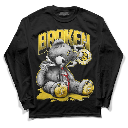 Jordan 4 Tour Yellow Thunder DopeSkill Long Sleeve T-Shirt Sick Bear Graphic Streetwear - Black