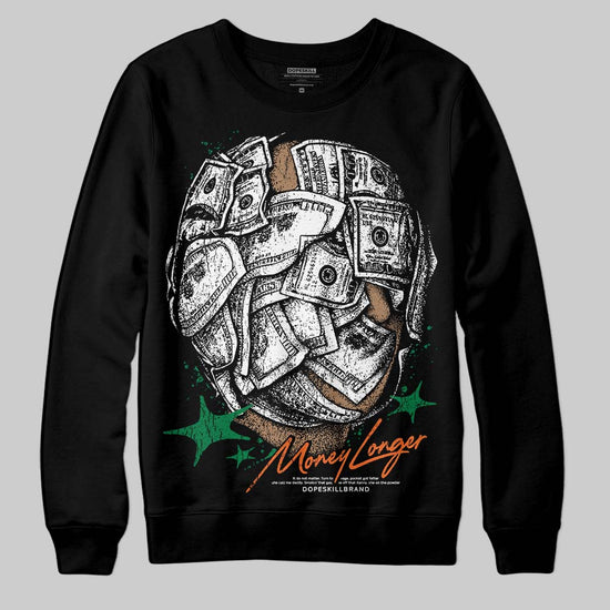 Green Sneakers DopeSkill Sweatshirt Money Longer Graphic Streetwear - Black